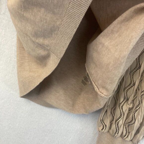 Sioni Milano Lace Balloon Sleeve Knit Sweater Top Womens Large L Tan Neutral - Picture 10 of 12